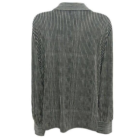 Adrianna‎ Papell Black White Stripes Blouse Top Women's Size XL - Picture 4 of 10